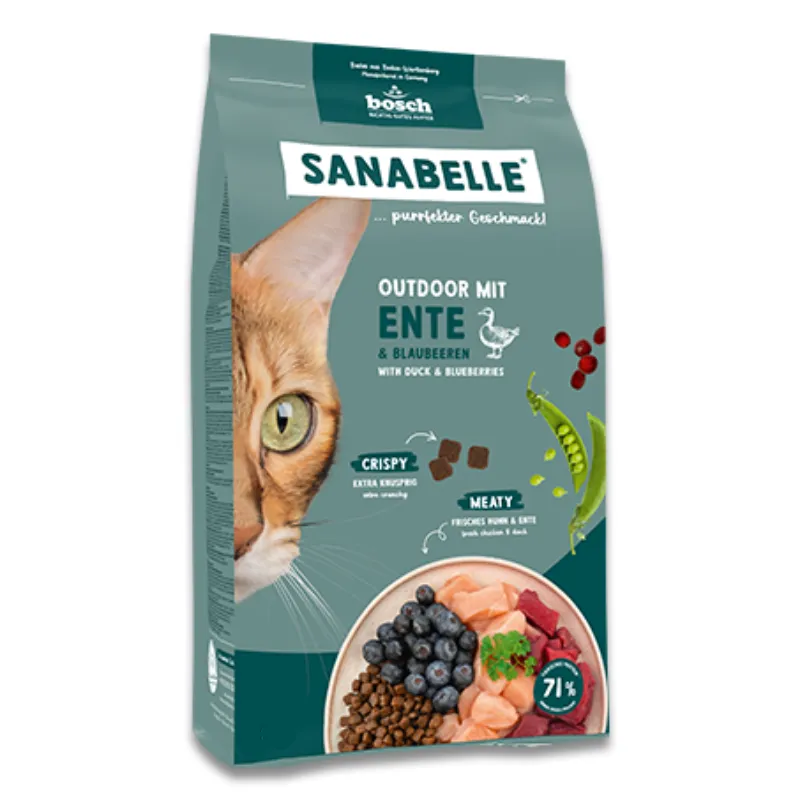 Sanabelle Outdoor mit Ente & Blaubeeren (Санабелль Аутдор с Уткой и черникой) для уличных кошек