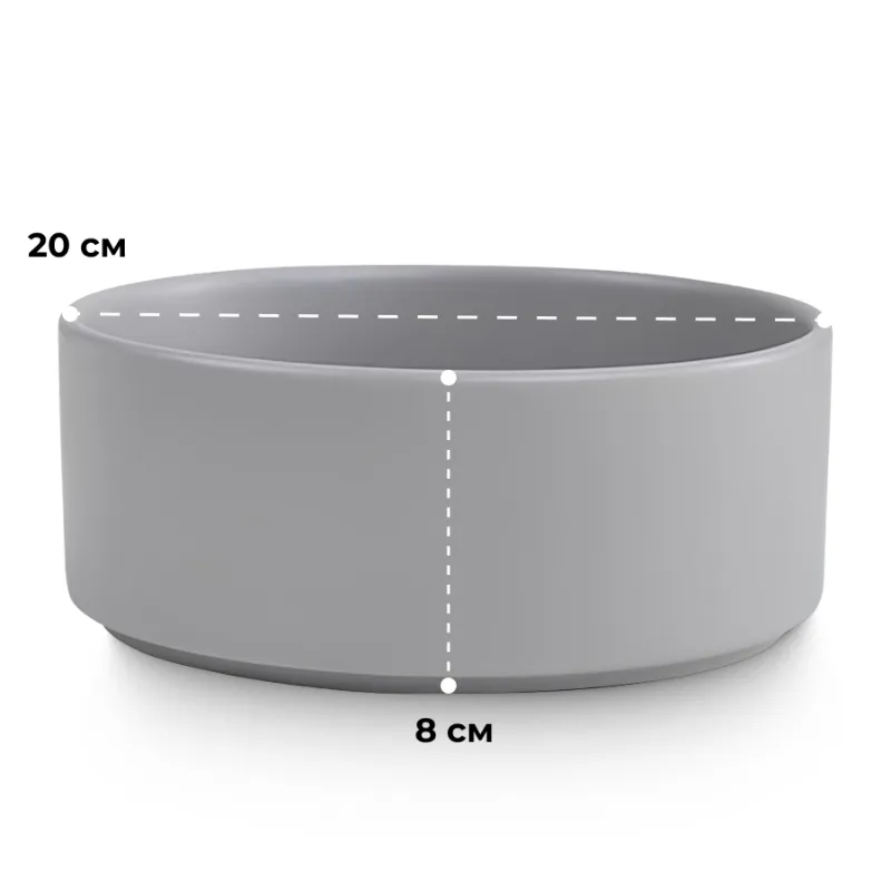 Миска керамическая СЕРАЯ (1.5л)